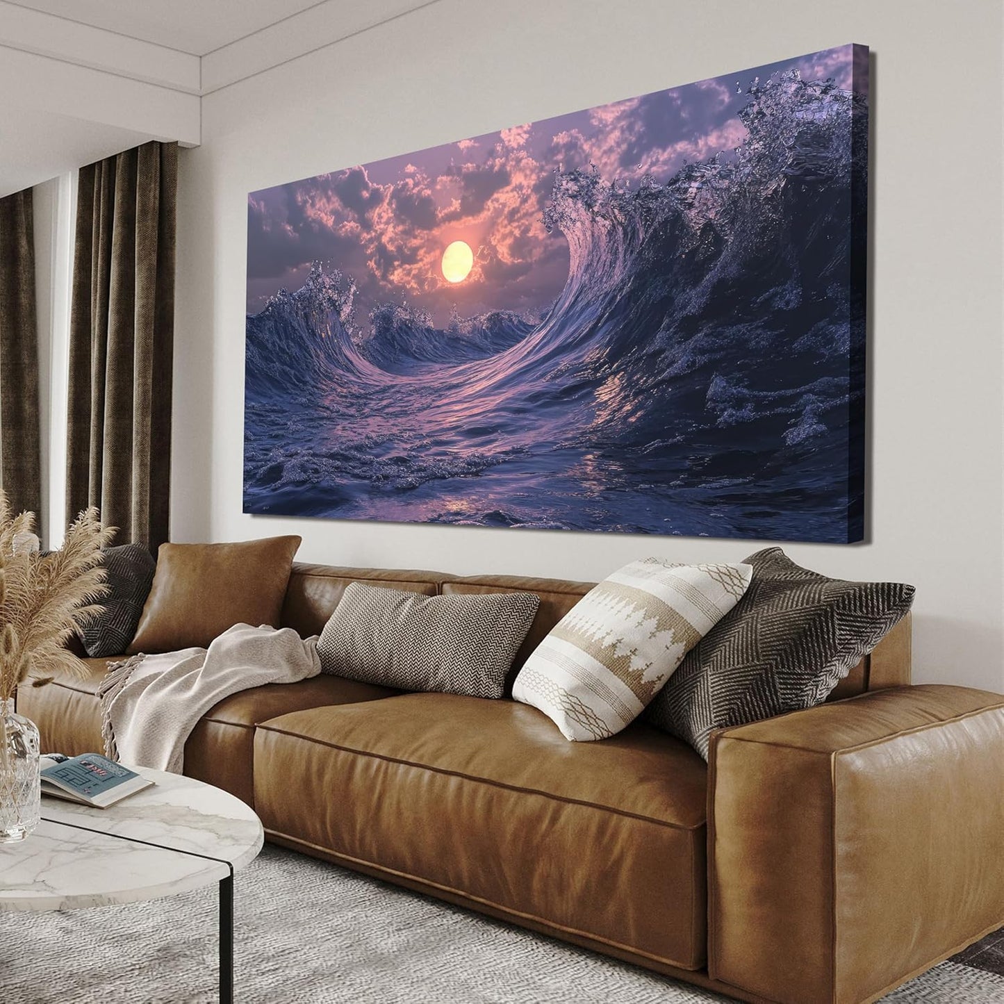 Large Canvas Wall Art for Living Room Artwork for Walls Canvas Modern Art Wall Decor Nature Landscap Wall Art Decor Coastal Beach Wall Art Prints Art Work for Home Office Kitchen Wall Decor 29" X 58"