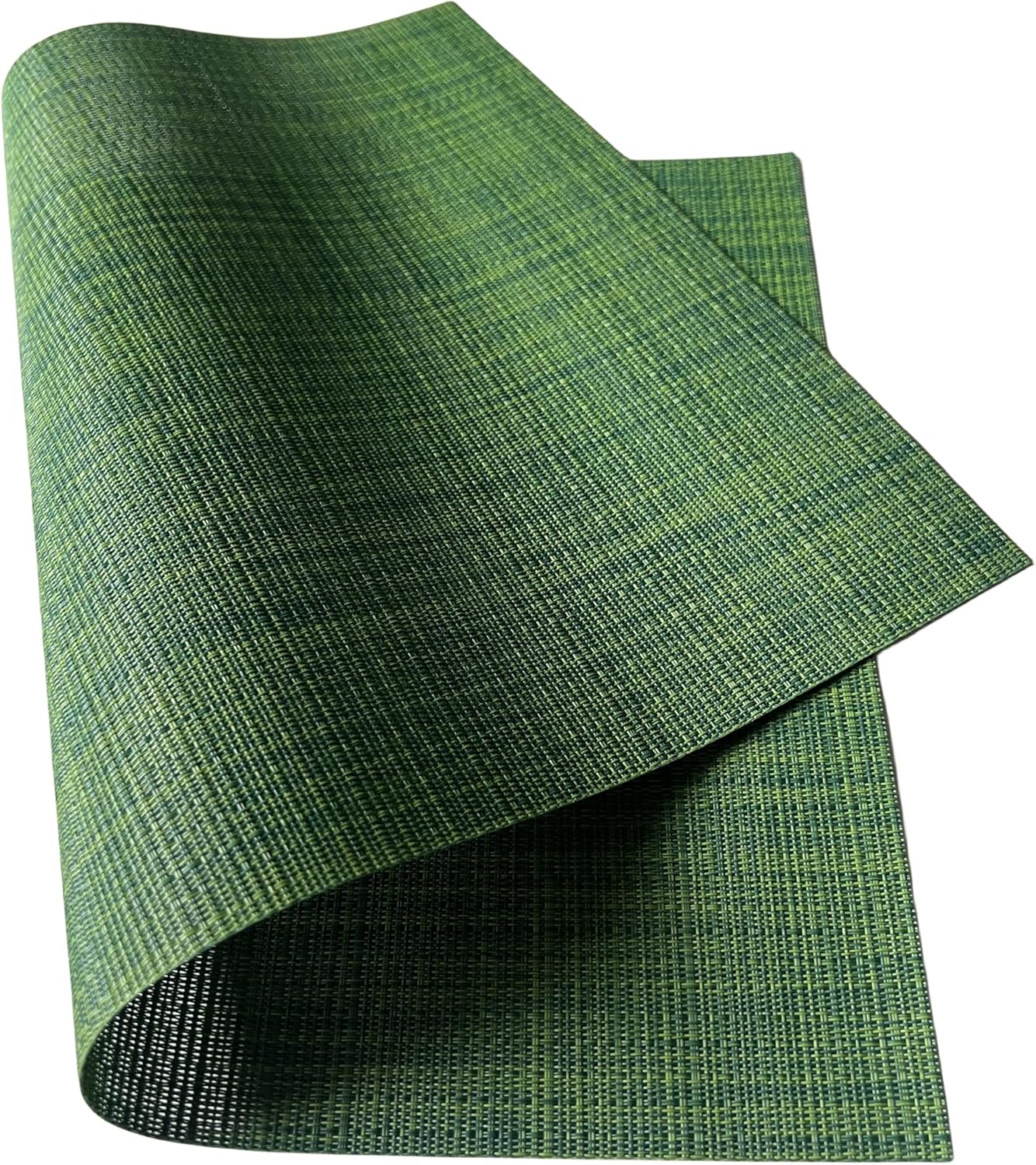 WAZAIGUR Placemats Set of 8 for Dining Table Heat-Resistant Washable Place Mats Woven Vinyl Kitchen Table Mats Easy to Clean,Hunter Green