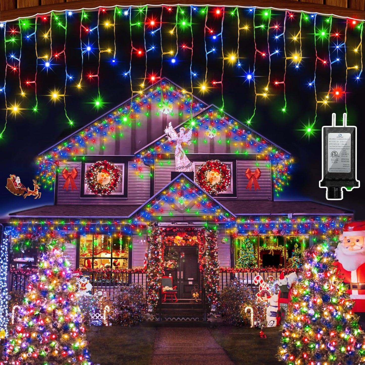 666 LED 66FT Christmas Lights with 148 Drops, 12 Modes Dimmable Multicolor Outdoor Hanging Lights with Timer Memory, Waterproof Curtain Lights for Home Bedroom Indoor Tree Window Roof Fence Wedding