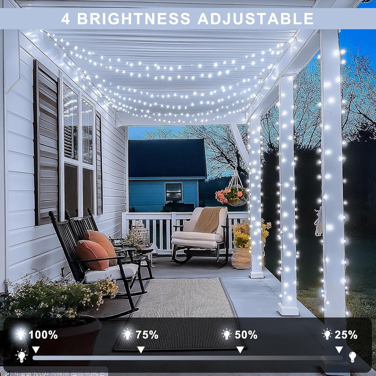 JMEXSUSS 168FT 600 LED White String Lights Outdoor Waterproof with Remote Indoor Christmas String Lights Cool White Christmas Tree Lights Plug in for Room Wedding Holiday Christmas Decorations