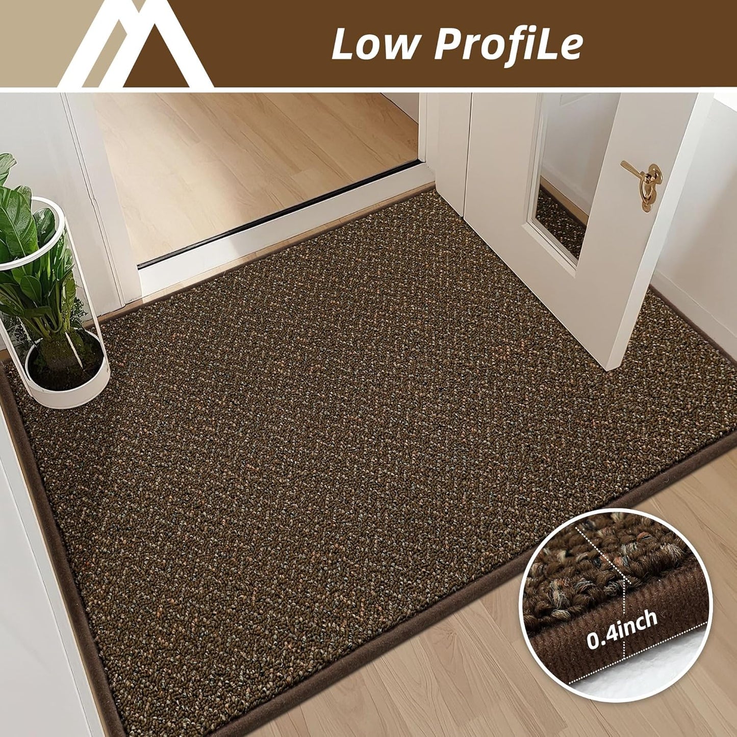 COSY HOMEER-Door-Mat 36"x60" Non Slip Absorbent Entryway Rugs Dirt Trapper Doormats Washable Entrance Mats Low Pile Welcome Floor Mat for Front Back Door and Entry Mats,Brown