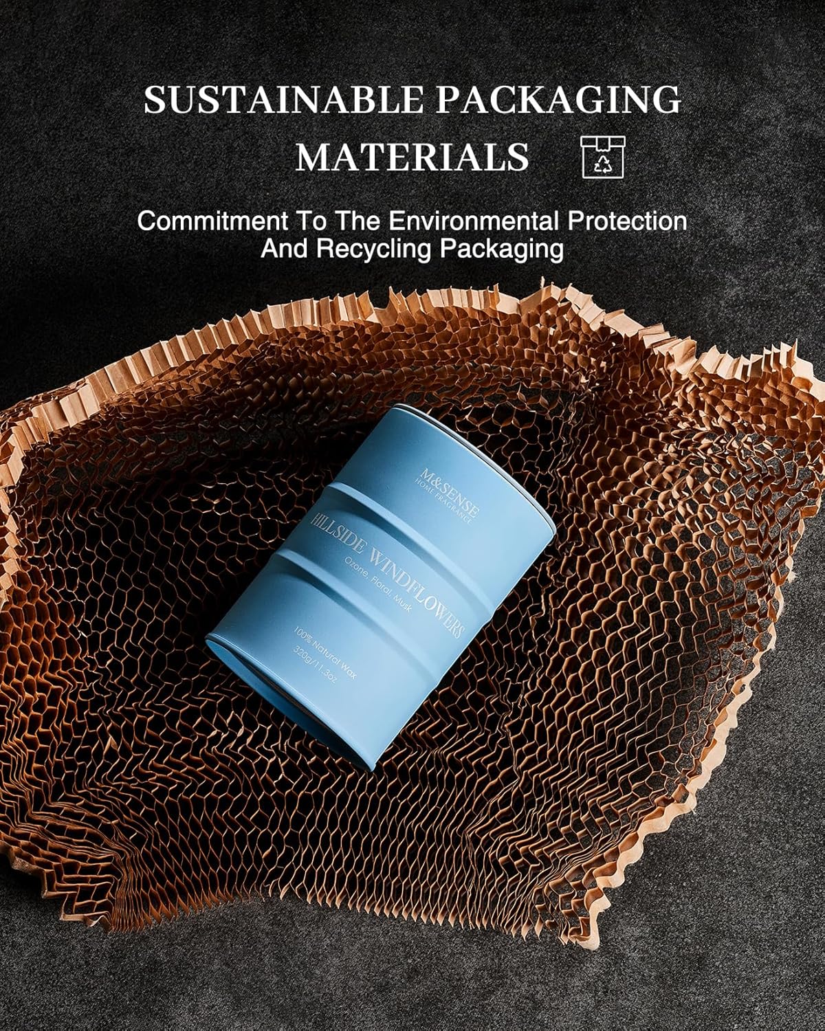 M&SENSE White Flowers Soy Scented Candles, Summer Natural Organic Clean Burning Candles 11.3oz 70 Hours Long Lasting, Floral Relaxing Aromatherapy Candles Gifts