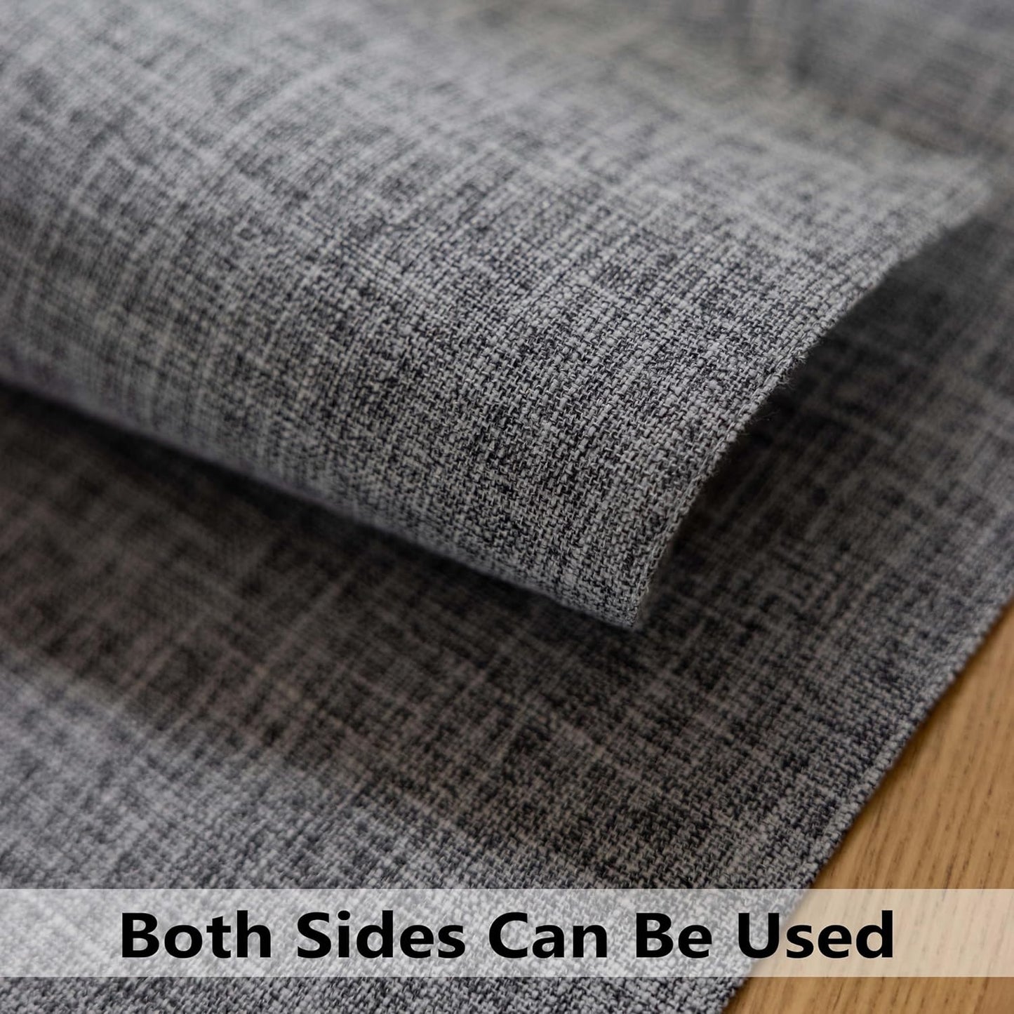 Demetex Grey Textured Linen Placemats Set of 8 Classic Place Mats Heat Resistant Cloth Table Placemat for Dinner Gathering Buffet, 13x19 inch, Ash Grey