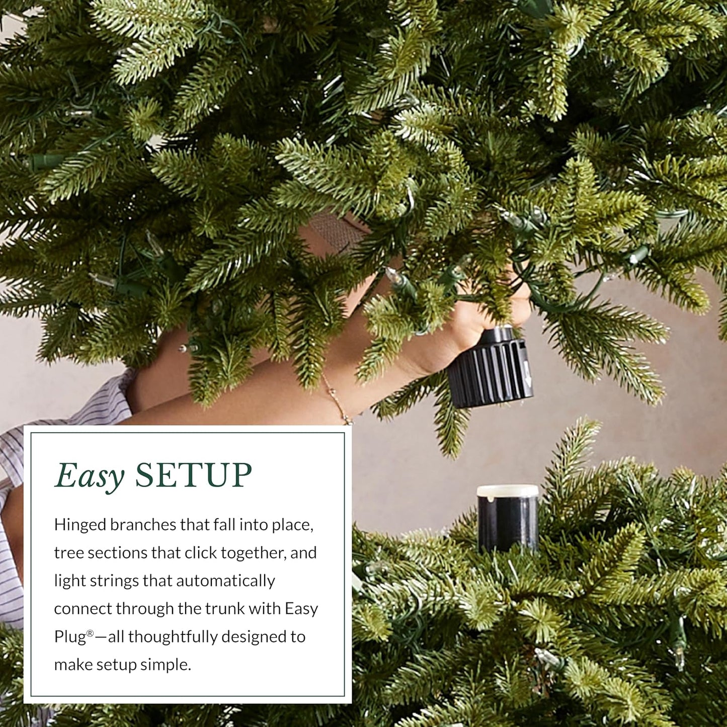 Balsam Hill 15 ft Pre-Lit Classic Blue Spruce - Artificial Christmas Tree with 11,454+ Tips, 3300 Hand-Strung Clear LED Lights, Easy Plug System & Premium Stand for Indoor Holiday Decorating