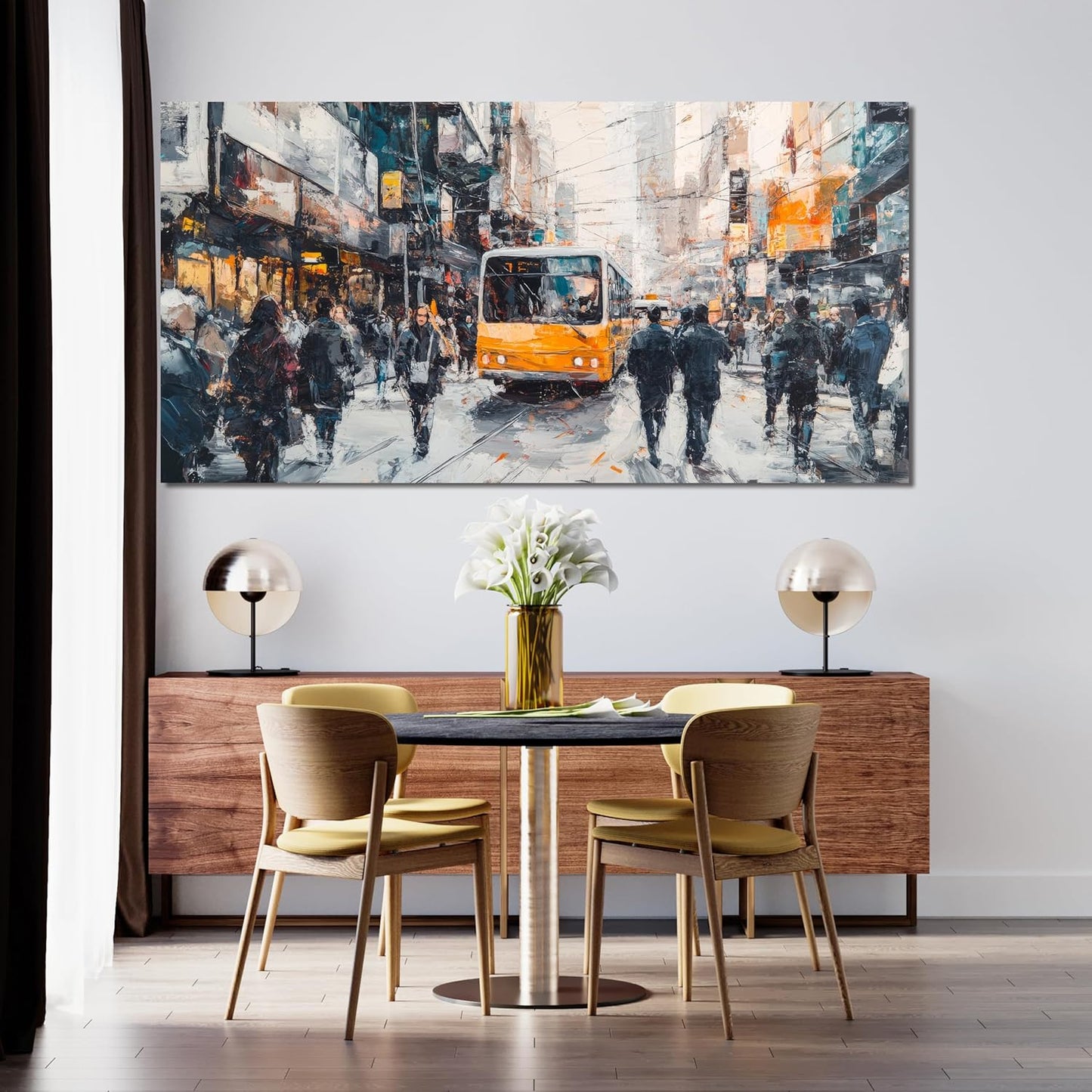 AIXMGSJS Canvas Wall Art Decor Large Wall Art for Living Room Modern Large Wall Art Prints Abstract Canvas Art Wall Decor City Life Pictures Decorations Artwork for Walls Home Office Decor 24" X 48"