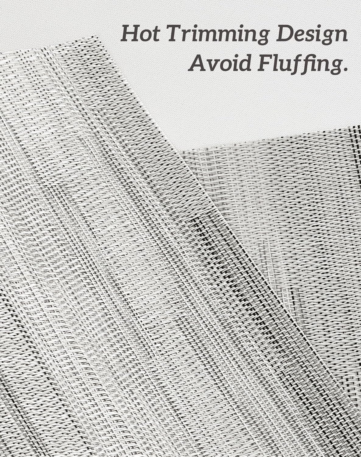 Leetaltree Lightsteel Black Placemats Set of 4 - Heat Resistant Non-Slip Place mats for Dining Table, Washable Durable PVC Vinyl Woven Table Mats (Lightsteel Black, 4)