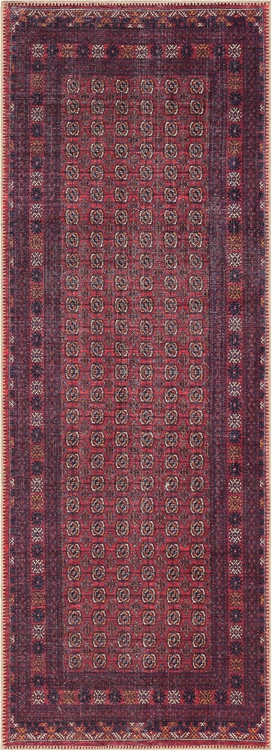 Keen Home Design 2x7 Rug - Machine Washable Runner Rug with Non-Slip Backing, Ideal for Hallway, Entryway, Kitchen, Laundry Room - Vintage, Easy Clean, Durable, Low Pile Rug - (2'6" x 7')