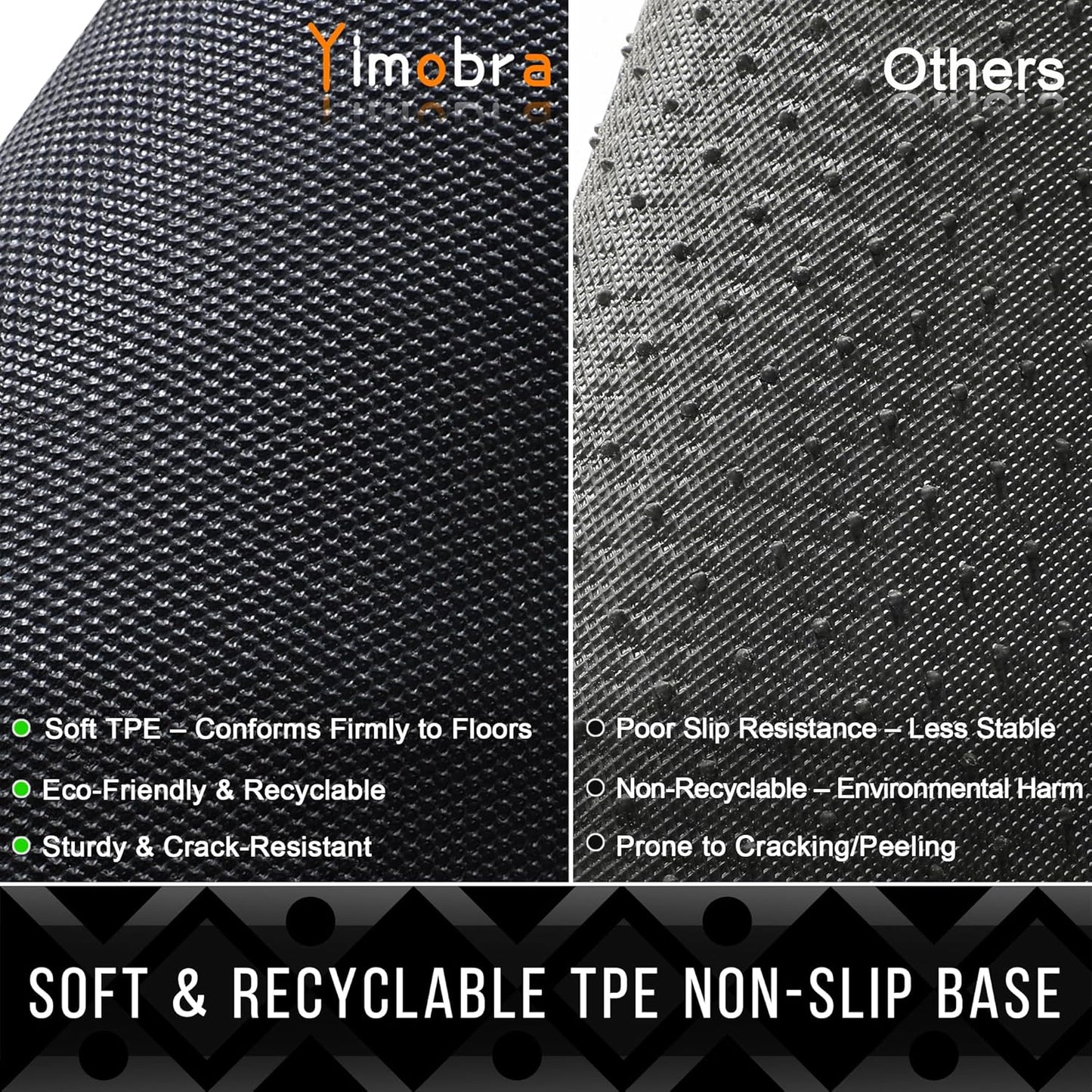 Yimobra Front Door Mat Outdoor Indoor 60x36, All-Season, All-Weather, Heavy Duty Welcome Door Mats Outside Entrance, Non Slip Porch Patio Entrance Mat, Black