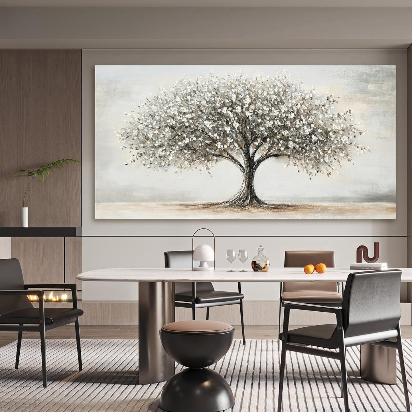 Canvas Wall Art Decor Tree of Life Wall Art Modern Large Black and White Wall Art Prints Canvas Art Decor Large Artwork for Walls Pictures for Living Room Home Office Wall Decor 29"X58"