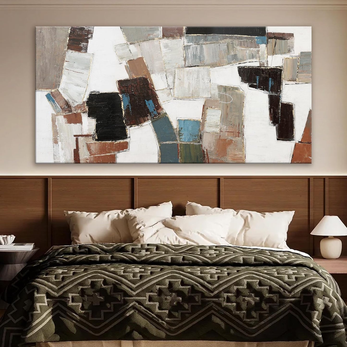 Abstract Wall Art Large Canvas Wall Art Decor Modern Wall Art Decor Minimalist Geometric Line Wall Decor Artwork for Walls Textured Wall Art Prints For Room Living Room Bedroom Office Wall Decor 29"X58"