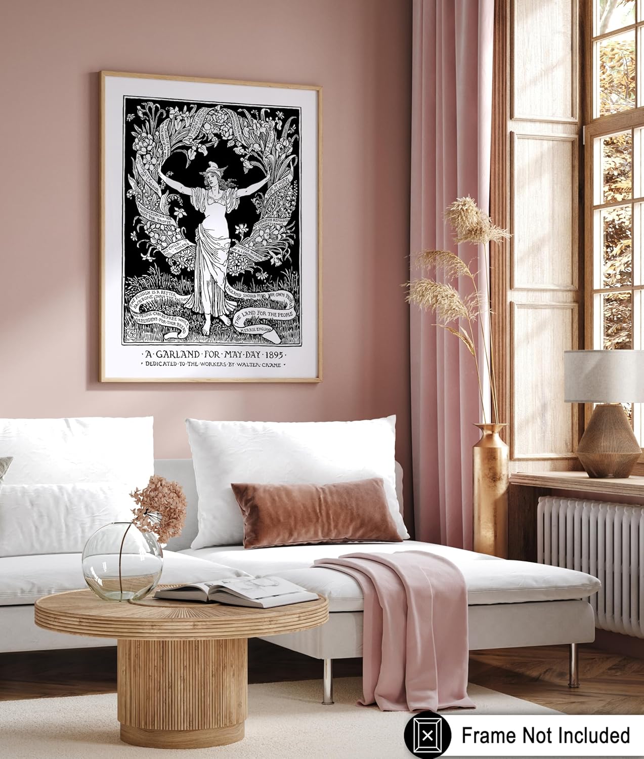 Poster Master Vintage Walter Crane Poster - Retro A Garland for May Day Print - Socialist Art - Gift for Him, Her, Men, Women - Wall Decor for Home, Office, Living Room, 18x24 Unframed Wall Art