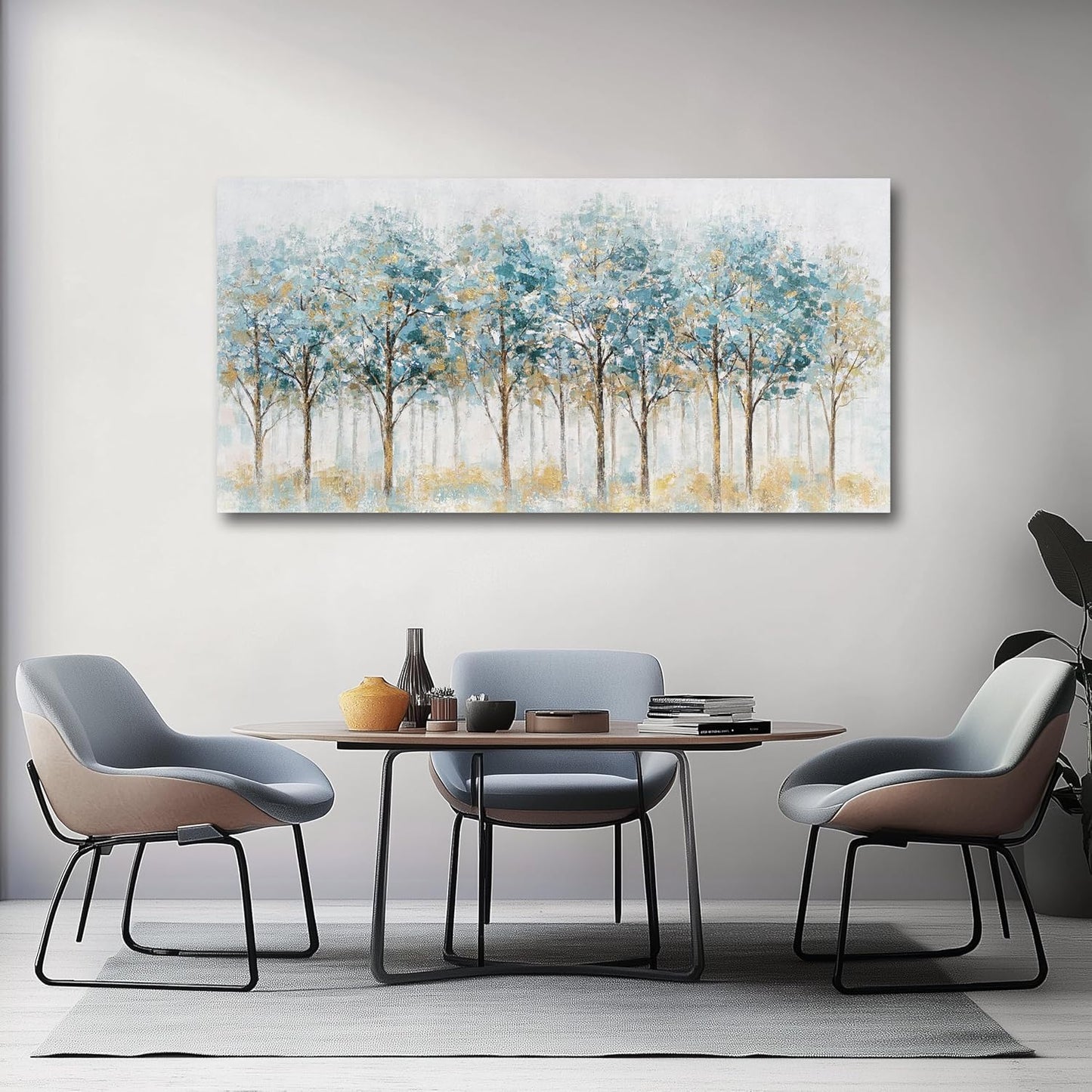 Belmrxne Tree Wall Art Blue and Black Wall Decor Trendy Canvas Painting Designer Artwork for Living Room Bedroom Dining Room Office Home Decor 24x48 inch