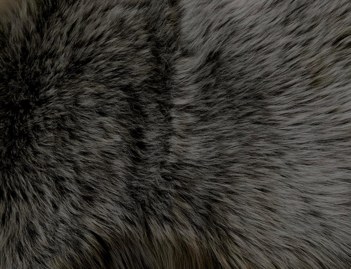 LAMBZY Faux Sheepskin Super Soft Hypoallergenic Free Shape Silky Shag Rug, Luxury Shaggy Plush Carpet for Bedrooms Living Kids Room Sofa Rugs (Dark Grey, Double Side by Side 3'x4')