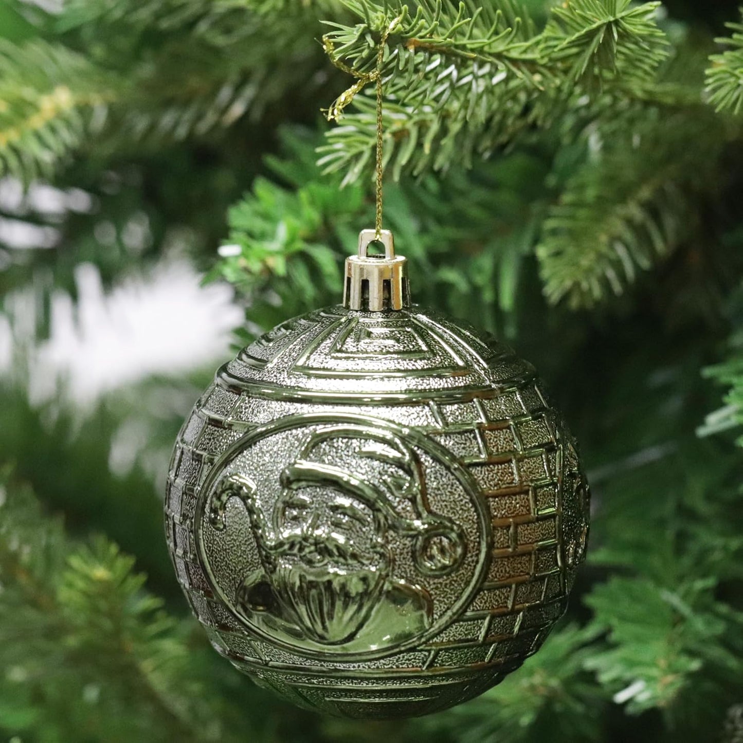 Christmas Ornaments Set with 36pcs Shatterproof Christmas Tree Decorations Multi-Size Christmas Ball Ornaments with 7 Styles Dark Green