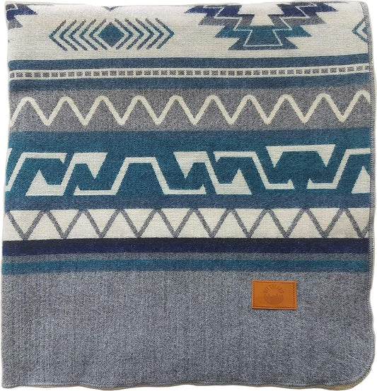 Inca Aztec Throw, Queen, King Blanket | Southwest Indian Navajo Boho Style | Native Cover for Camping, Bedding, Couch, Vanlife | Faux Alpaca, Lightweight, Hypoallergenic (Condor Gray, Throw)