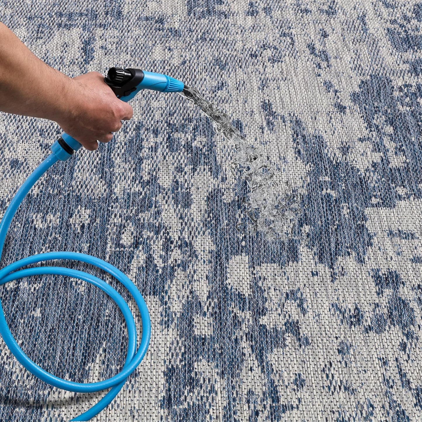 Keen Home Design Terrace Outdoor Area Rug - 8x10 Washable Indoor/Outdoor Rug for Patio, Kitchen, Balcony, Beach, Garden, Deck and Porch, Size: 7'7"x10'