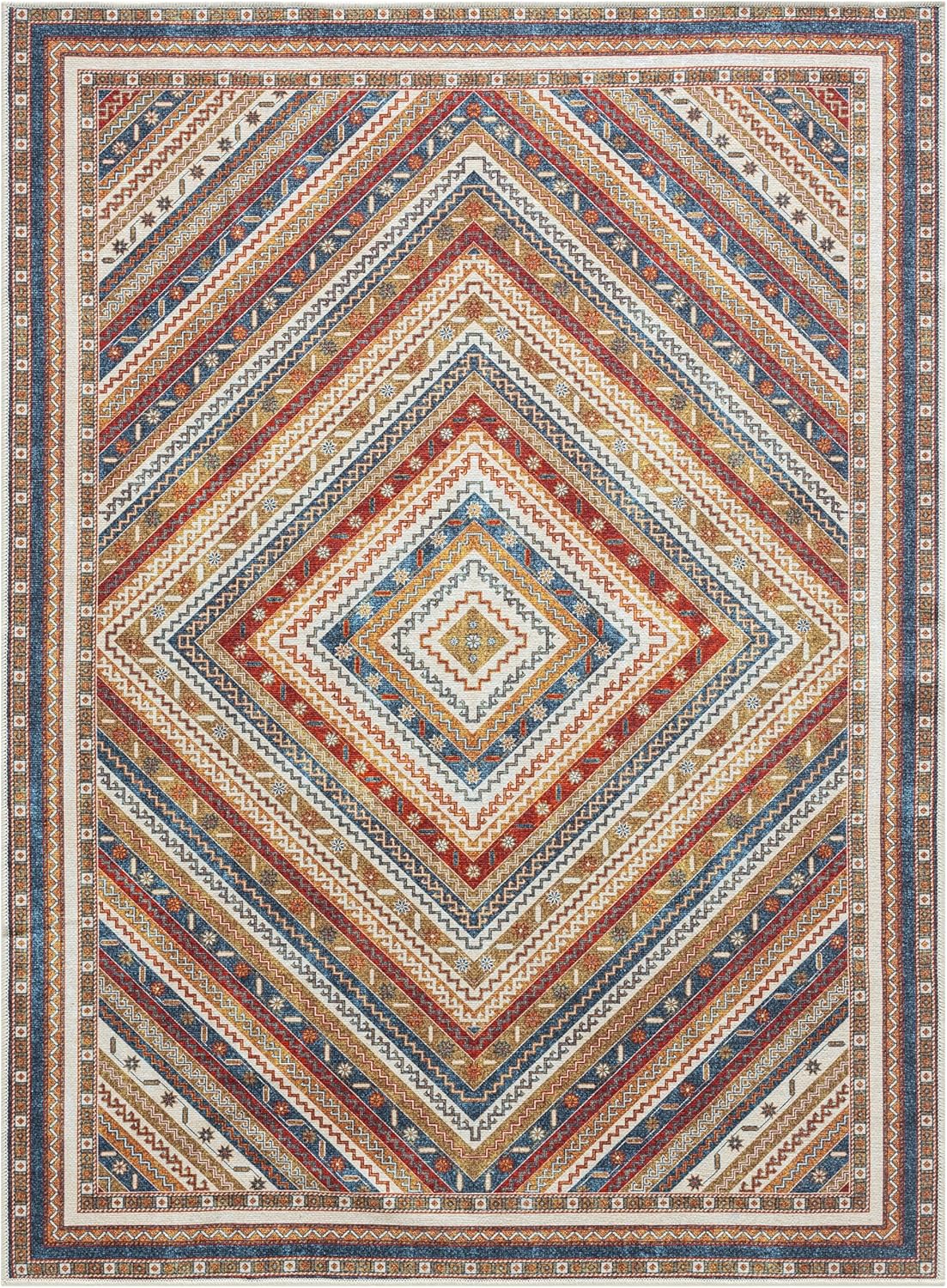 Keen Home Design 3x5 Rug - Machine Washable Entry Rug with Non-Slip Backing, Ideal for Enteryway, Kitchen, Bathroom, Laundry Room - Vintage, Easy Clean, Durable, Low Pile Rug - (3' x 5')