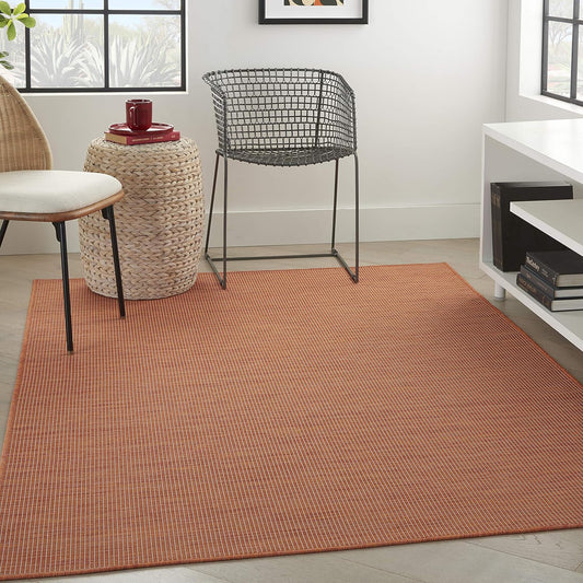 Nourison Home Positano 3' x 5' Terracotta Fabric Modern Area Rug (3' x 5')